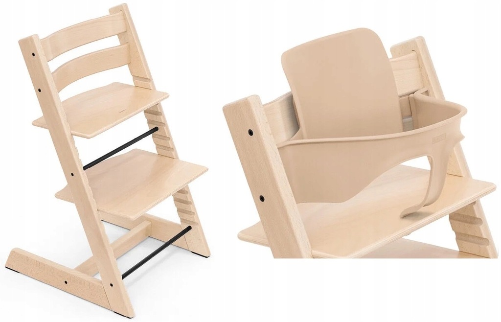 Krzesełko do karmienia Stokke Tripp Trapp Natural + Stokke Baby Set GRATIS