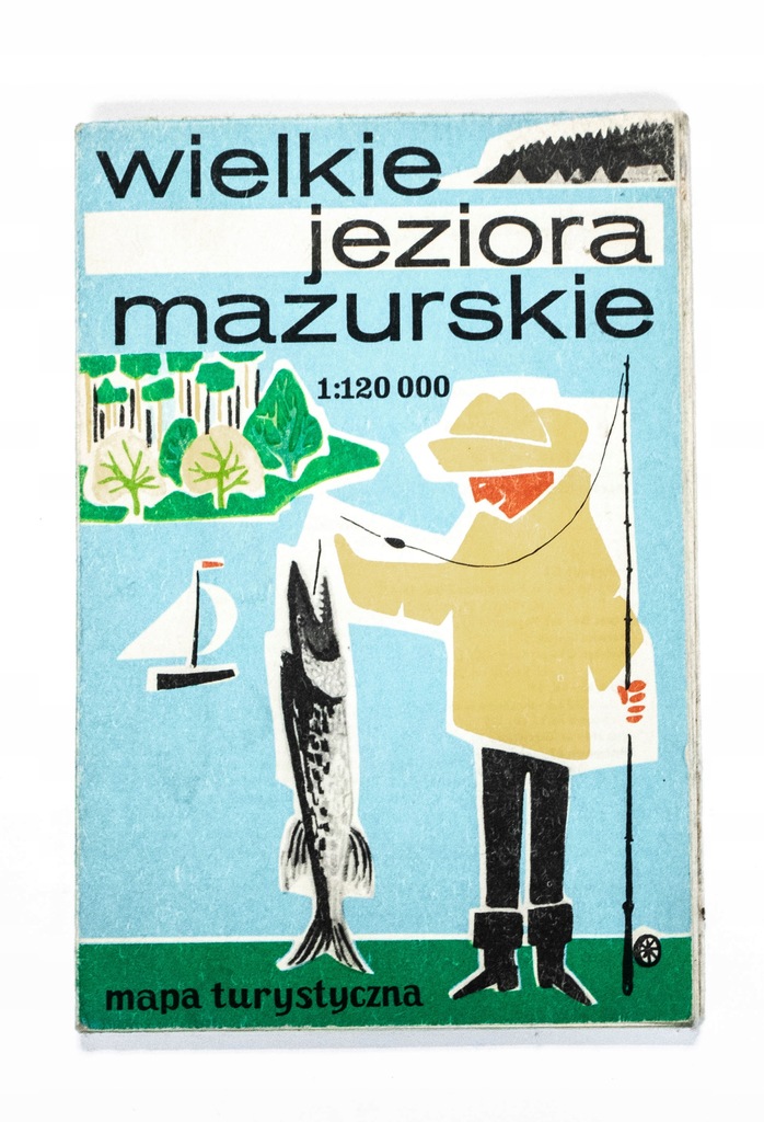 STARA MAPA TURYSTYCZNA - WIELKIE JEZIORA MAZURSKIE 1986