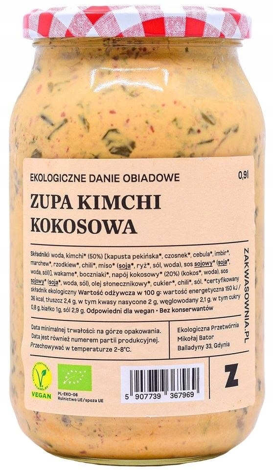 ZUPA KIMCHI KOKOSOWA BIO 900 ml - ZAKWASOWNIA