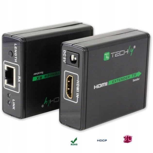 Extender HDMI Techly EXT-E70 po skrętce Cat. 6 6a