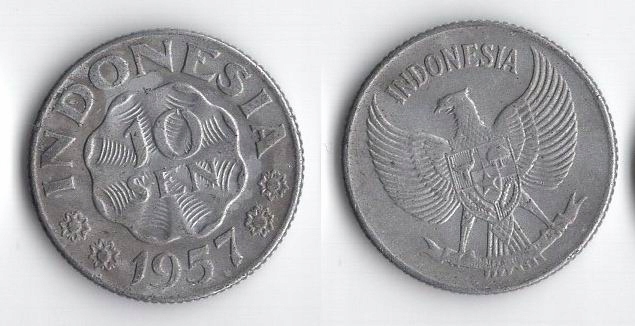 INDONEZJA 1957 10 SEN