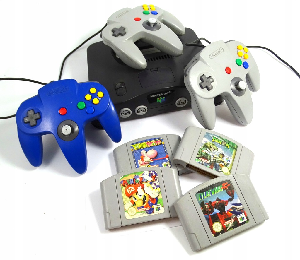 Konsola Nintendo 64 + Kontrolery i 4 Gry!