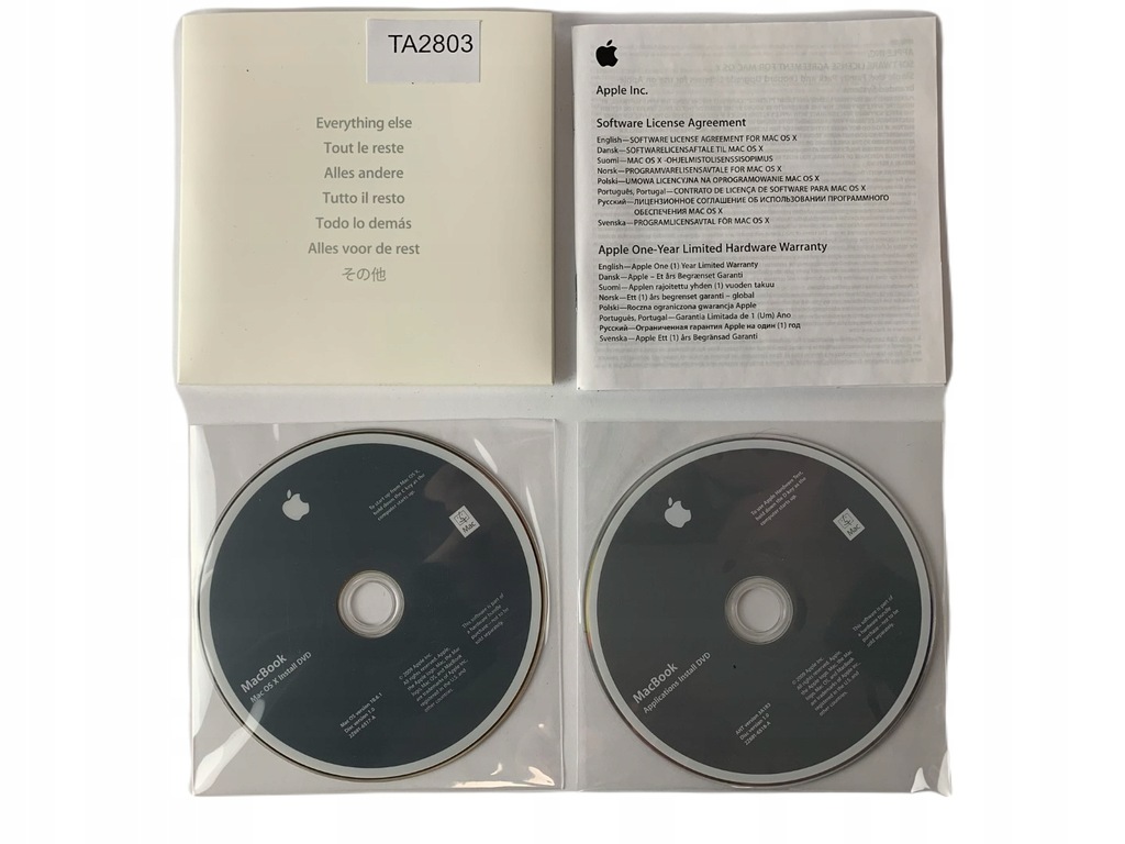 Płyta Instalacyjna MAC OS 10.6.1 Aplikacje TA2803