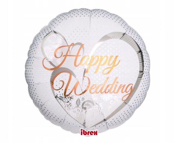 Balon foliowy na ślub okrągły ok 35 cm