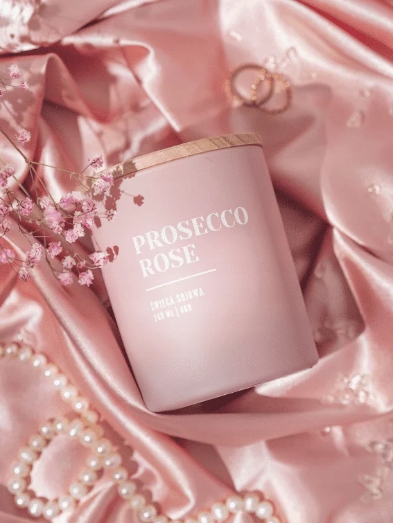 Prosecco Rose świeca sojowa Wosk i Knot