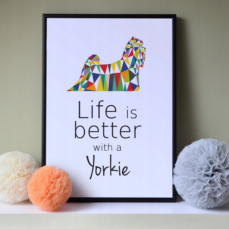 Plakat na ścianę Yorkshire Terrier Origami