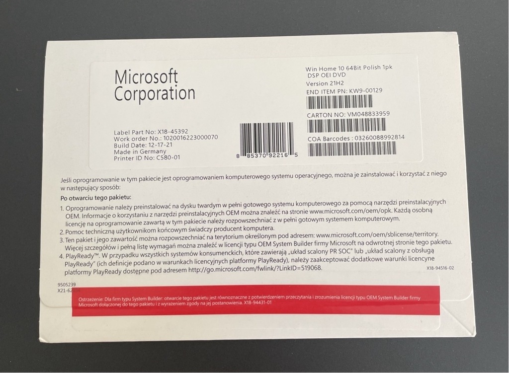 Microsoft Windows 10 Home