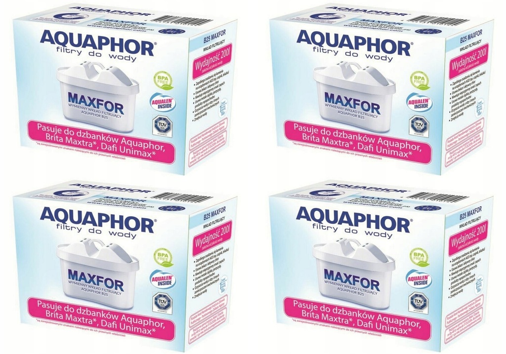 AQUAPHOR - 4x Filtr Maxfor B25 - wkład filtrujący