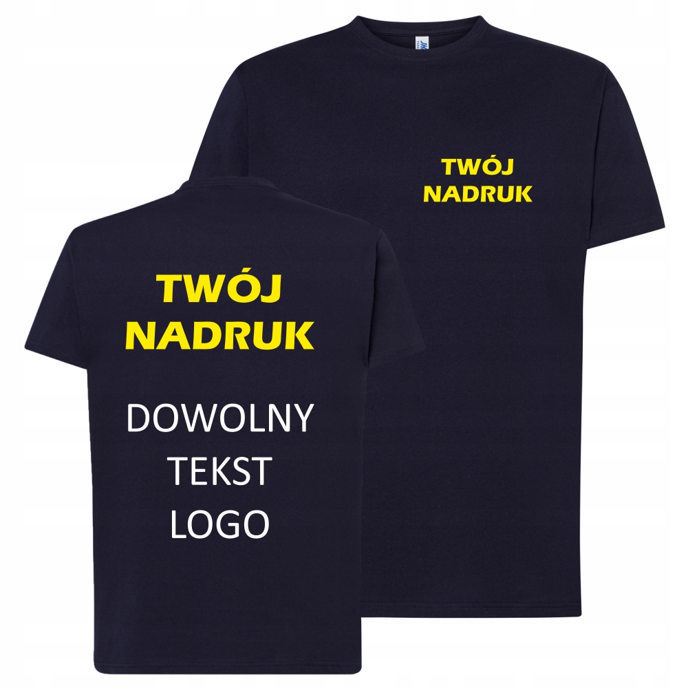 KOSZULKA męska T-shirt z WŁASNYM nadrukiem NAPISEM