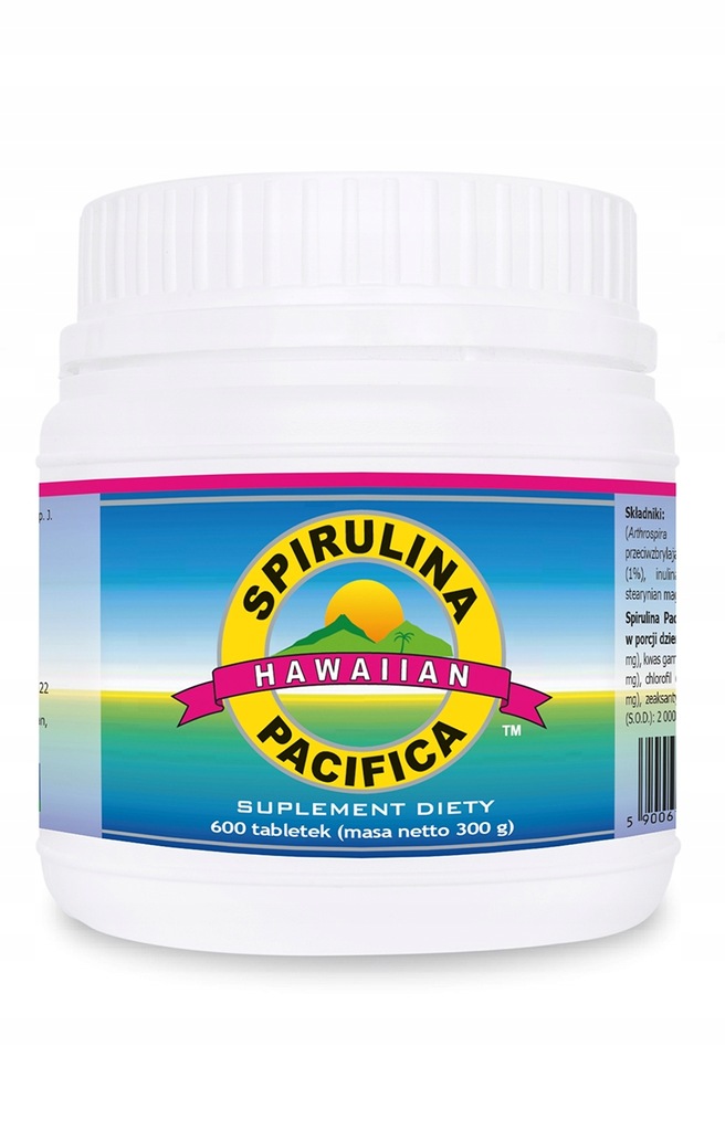 Spirulina Pacifica hawajska 500 mg Kenay 600 tabl.