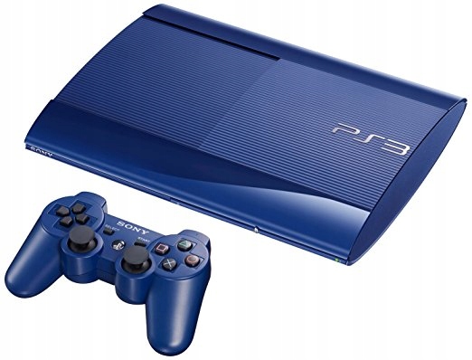 Sony PS3 Super Slim Niebieska + 3 Gry !