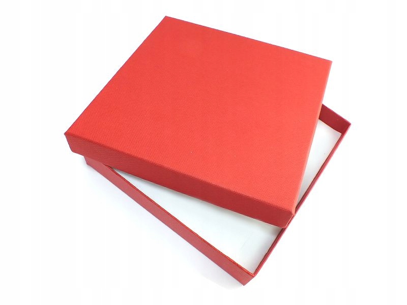 Pudełko z teksturą płótna na komplet czerwone