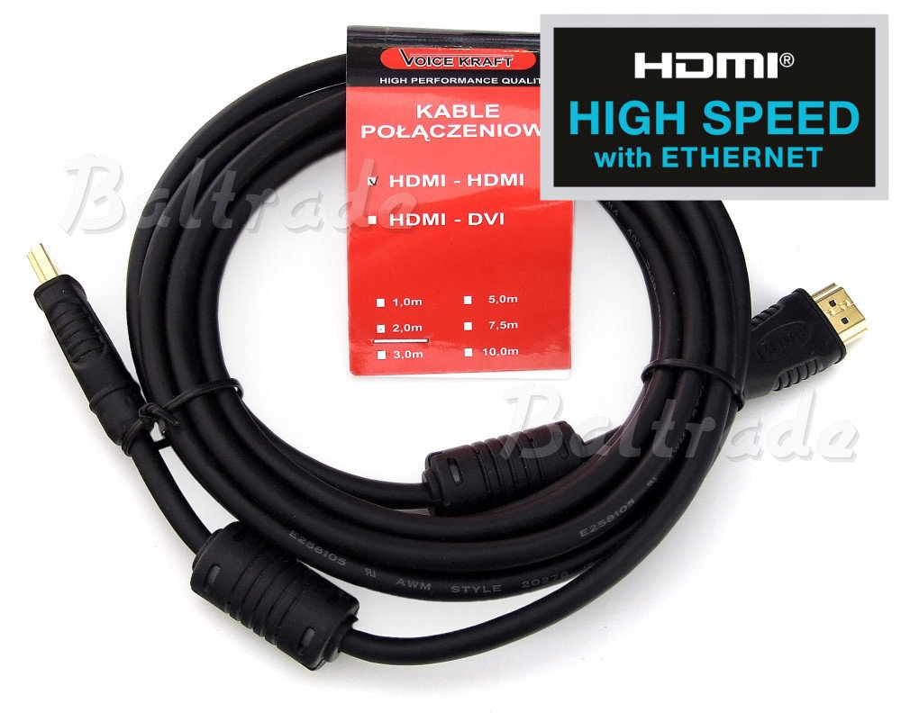 Kabel Voice Kraft HDMI-HDMI 7m GOLD (1.4)