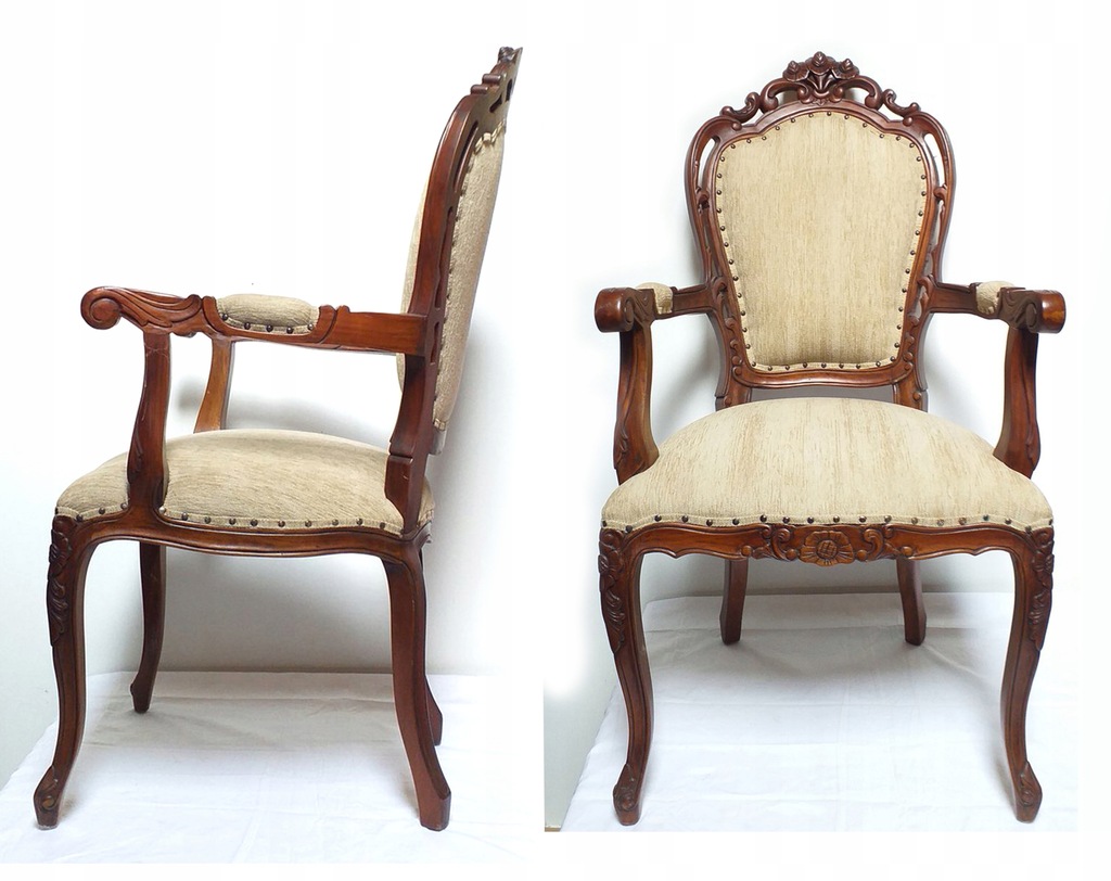 KOMPLET 2 krzeseł - mahoń drewno