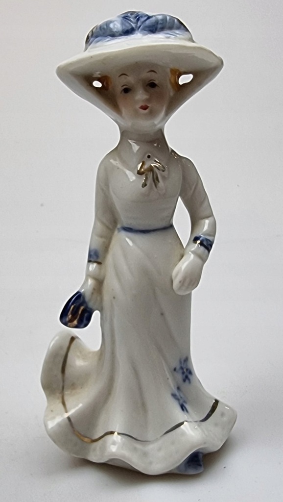 Figurka porcelanowa 14 cm Dama z dużym kapeluszem