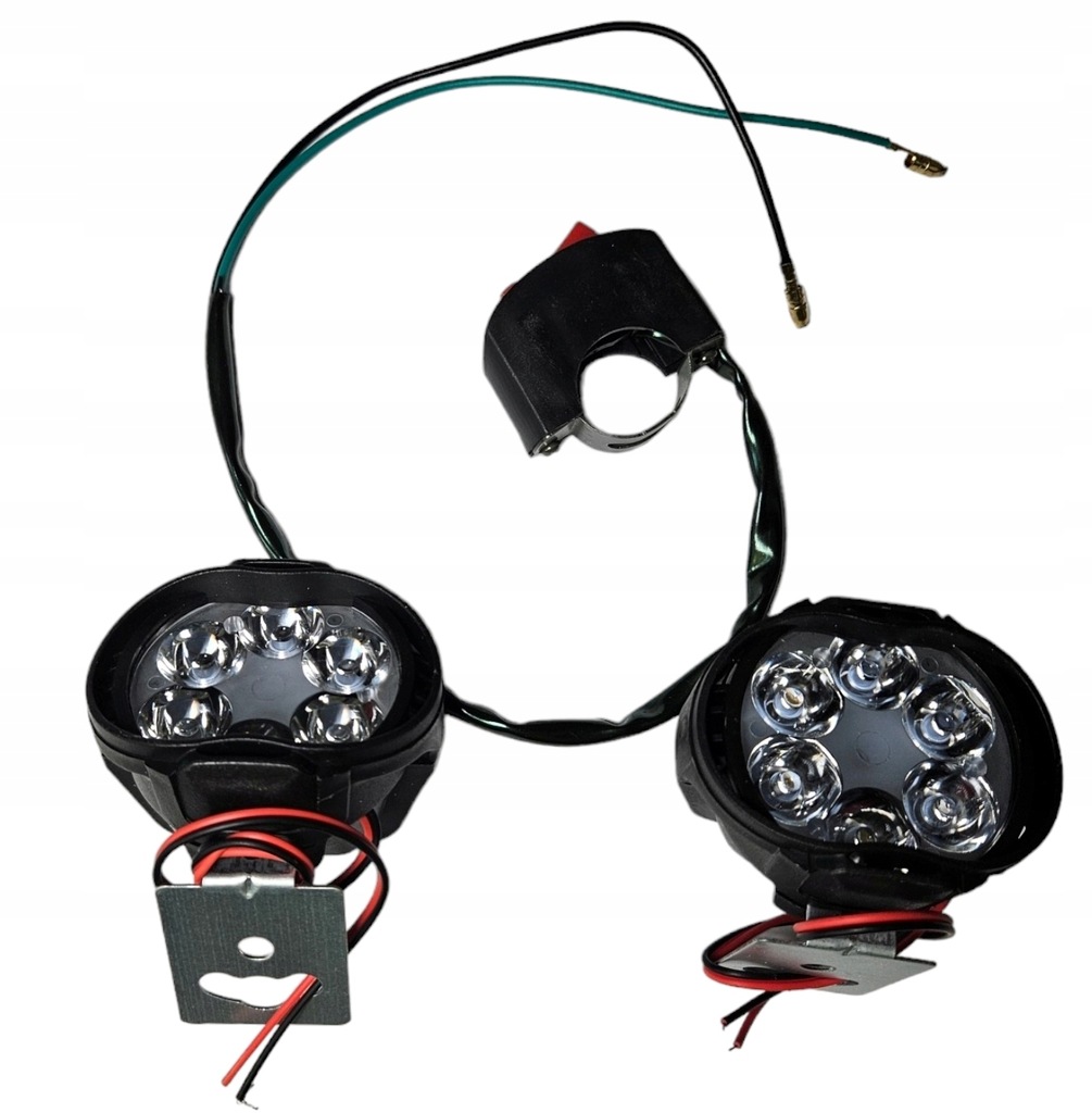2x HALOGEN LED LAMPA REFLEKTOR QUAD ATV WŁĄCZNIK