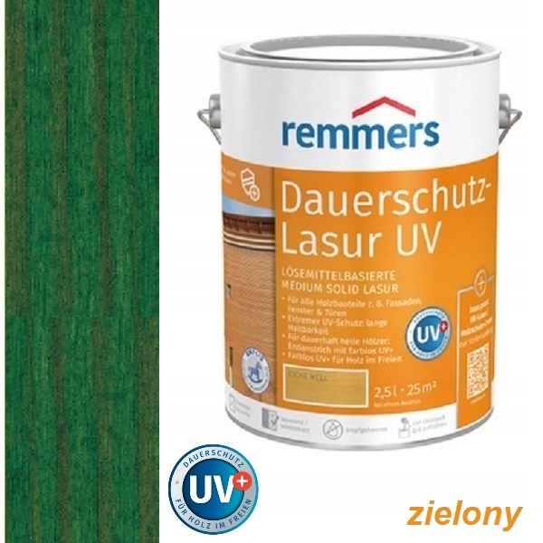 DAUERSCHUTZ LASUR UV+ REMMERS 0,75 l ZIELONY