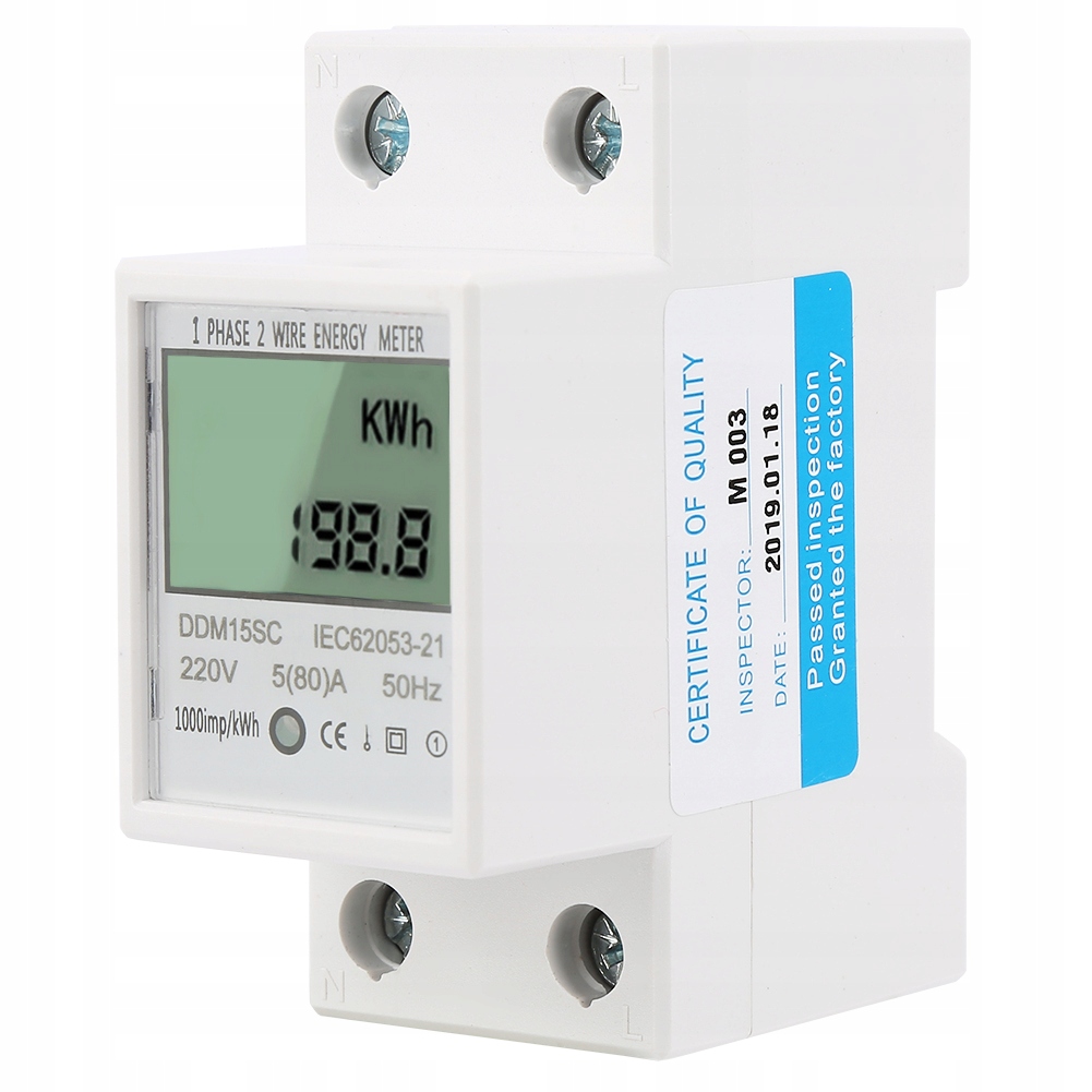 LICZNIK JEDNOFAZOWY PODLICZNIK ENERGII 1F 5-80A