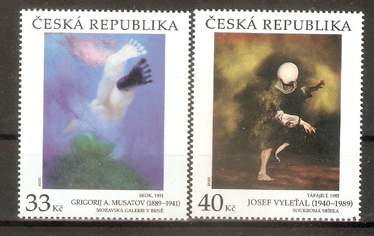 && Czechy Mi 1096-97 - Sztuka na znaczkach pocztowych