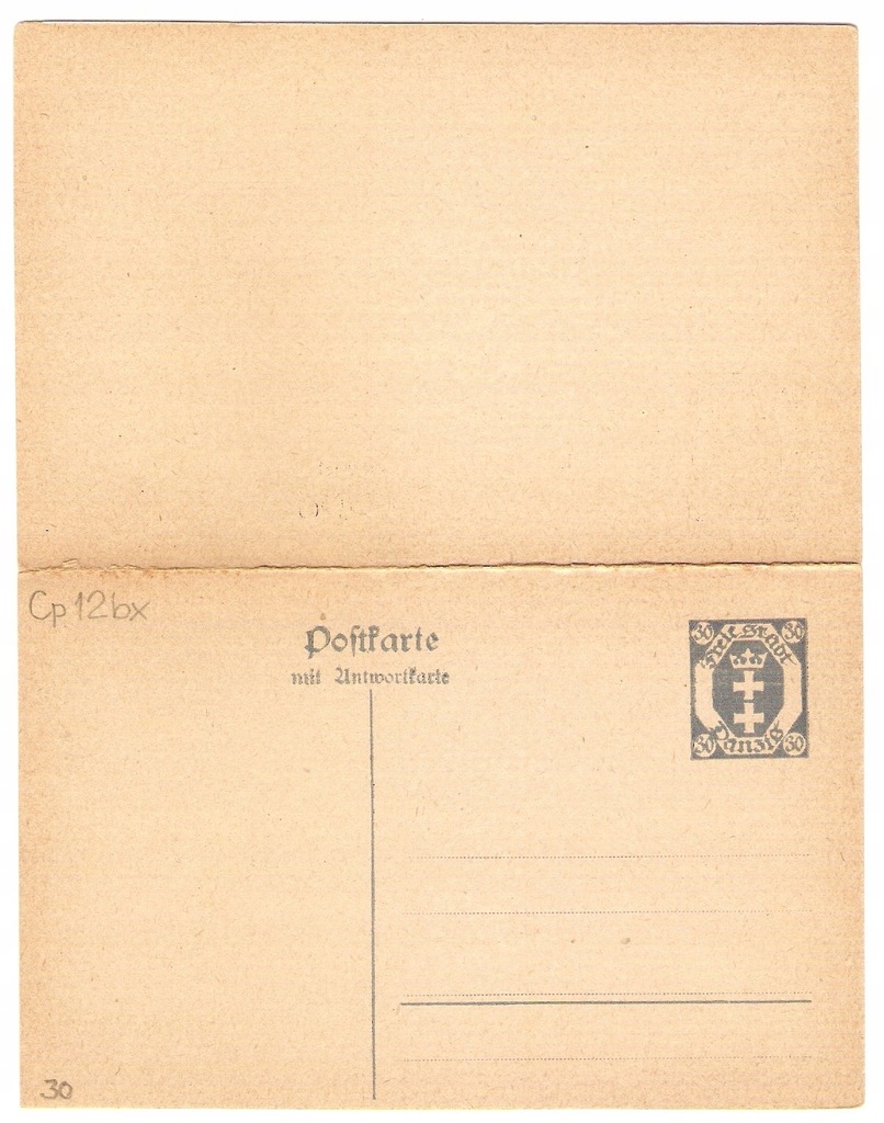 Danzig - Postkarte Cp12 A+B