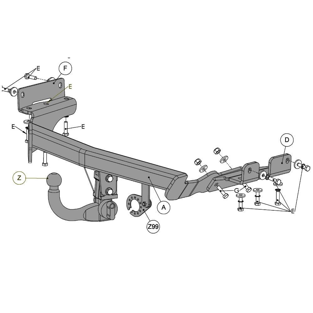 HAK HOLOWNICZY WITTER MITSUBISHI OUTLANDER 200712