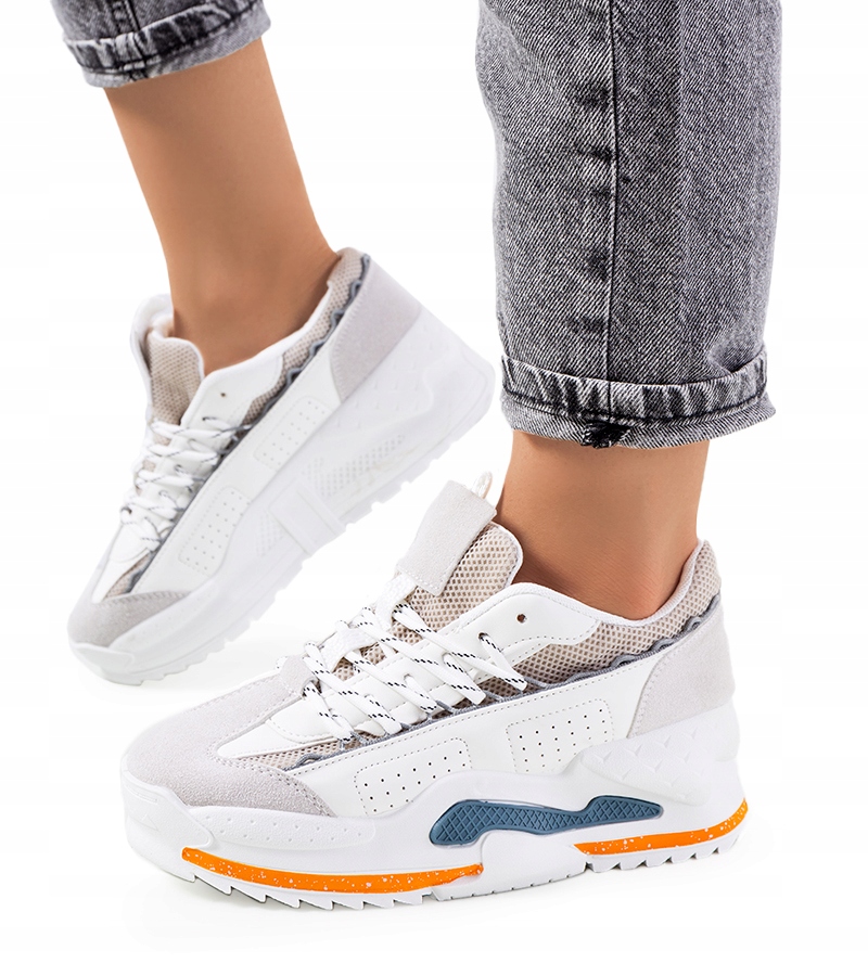 Białe sneakersy sportowe damskie obuwie 1113 15802 rozmiar 38