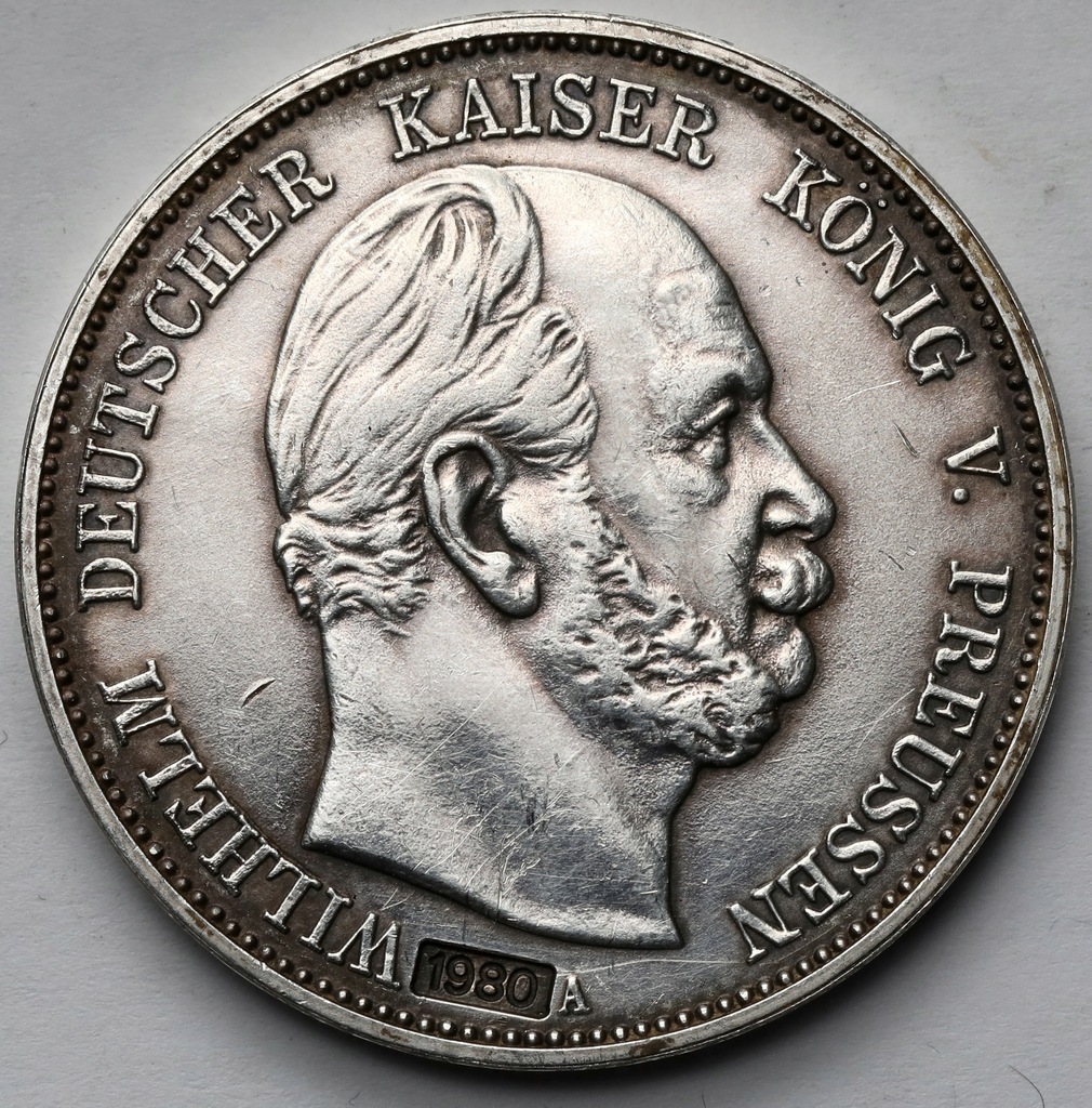 398. KOPIA srebro Prusy 5 marek 1874-A