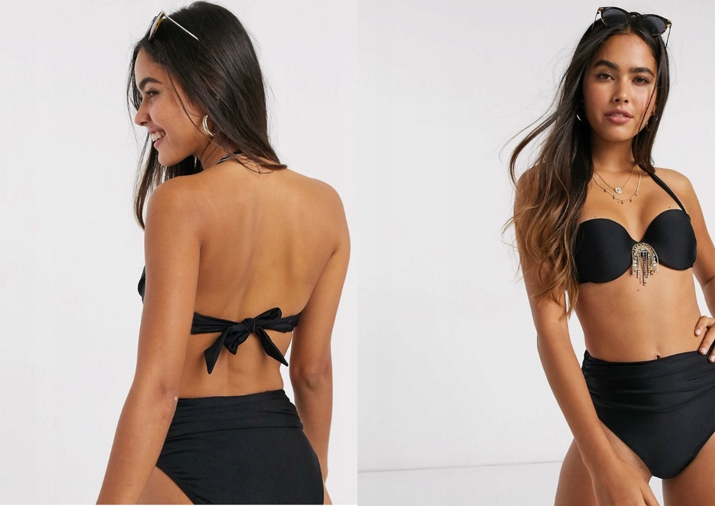 RIVER ISLAND GŁADKA GORA OD BIKINI Z DETALEM M