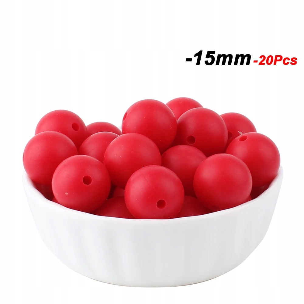 20pcs 15mm Baby Round Silicone Beads Food Grade DIY Teethers Toys Nipple