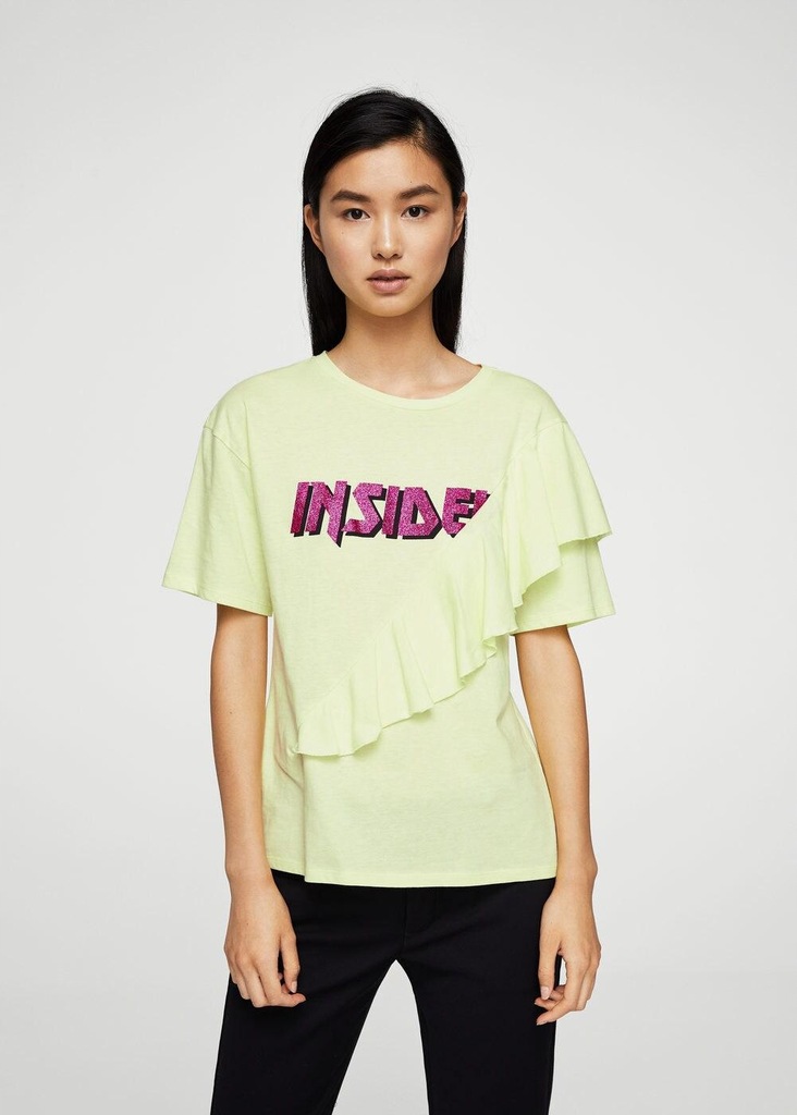 24J141 MANGO__MF8 T-SHIRT NADRUK FALBANA__M