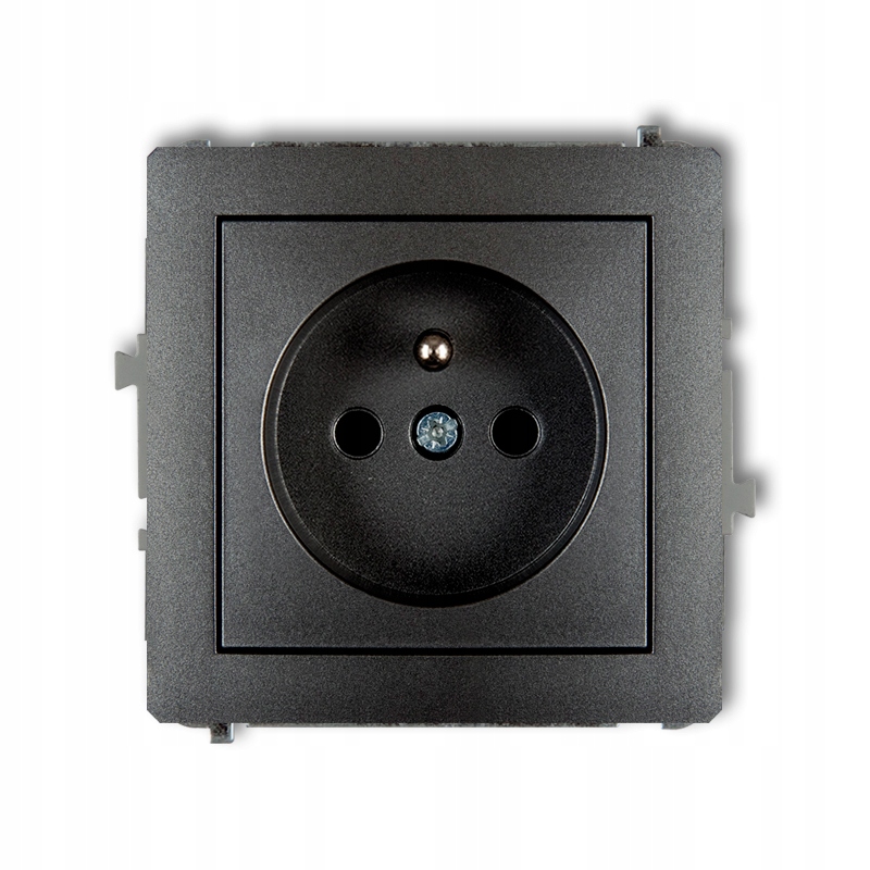 Gniazdo pojedyncze z uziemieniem grafit 11DGP-1ZP KARLIK DECO