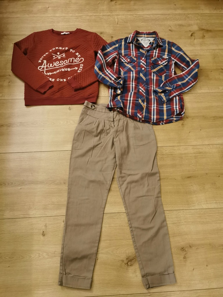 zestaw spodnie koszula bluza Tommy Hilfiger S