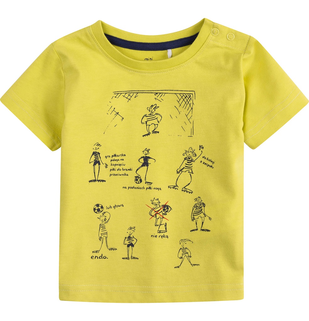 Bluzka t-shirt żółty z piłkarzami Endo r 74