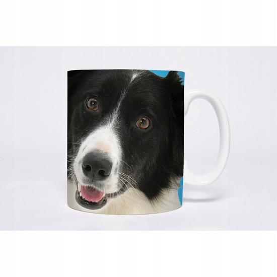 Kubek masywny z psem I Love Border Collies