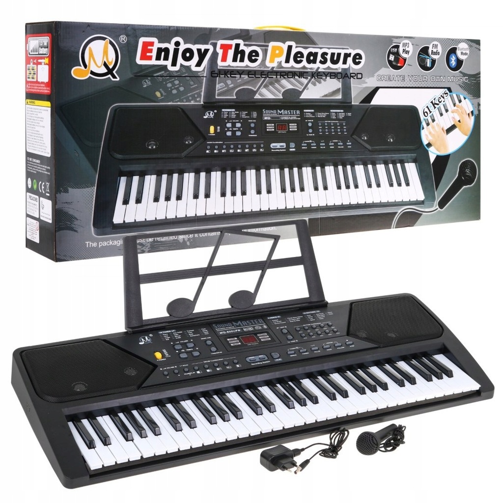 Keyboard Organy Do Nauki 61 klawiszy Zasilacz MP3