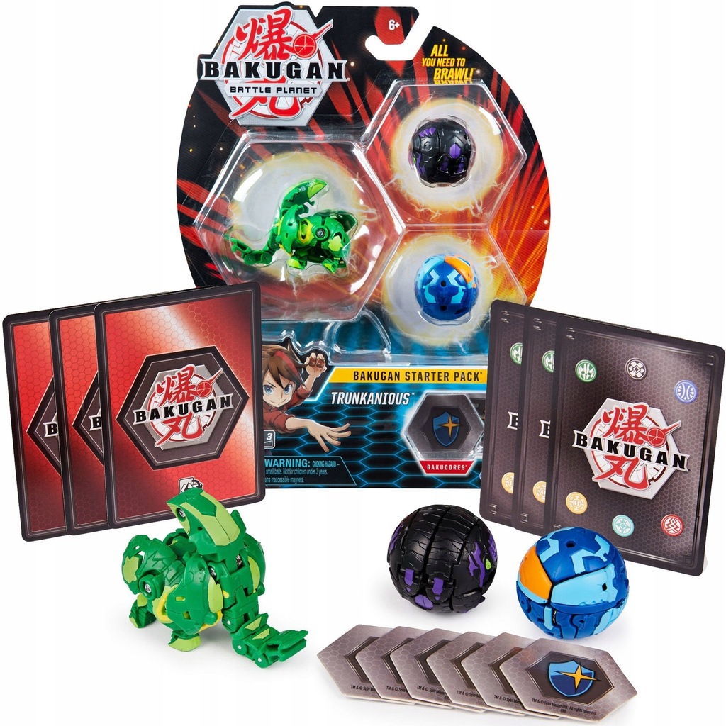 BAKUGAN ZESTAW STARTOWY TRUNKANIOUS 3 PAK FIGURKI