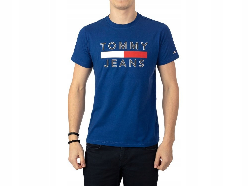 T-SHIRT MĘSKI TOMMY JEANS Niebieska Koszulka L