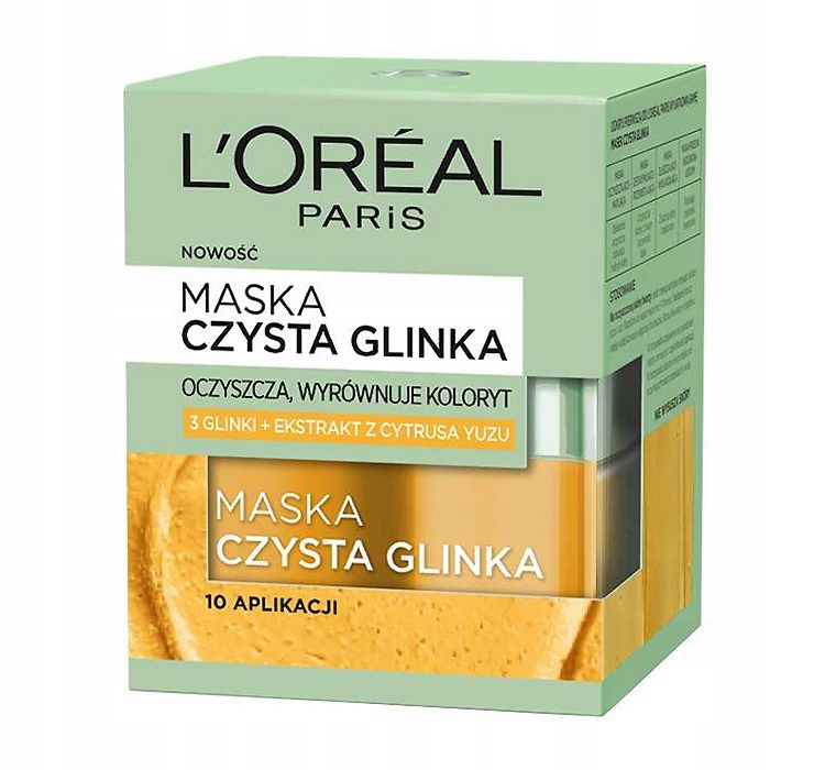 LOREAL Skin rozjaśniająca maska czysta glinka