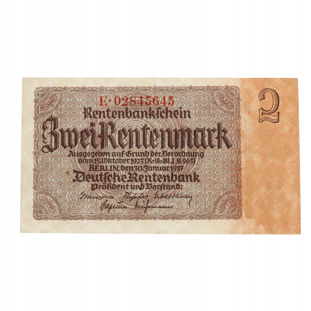Niemcy - III Rzesza - 2 marki Rentenbank - 1937 r E