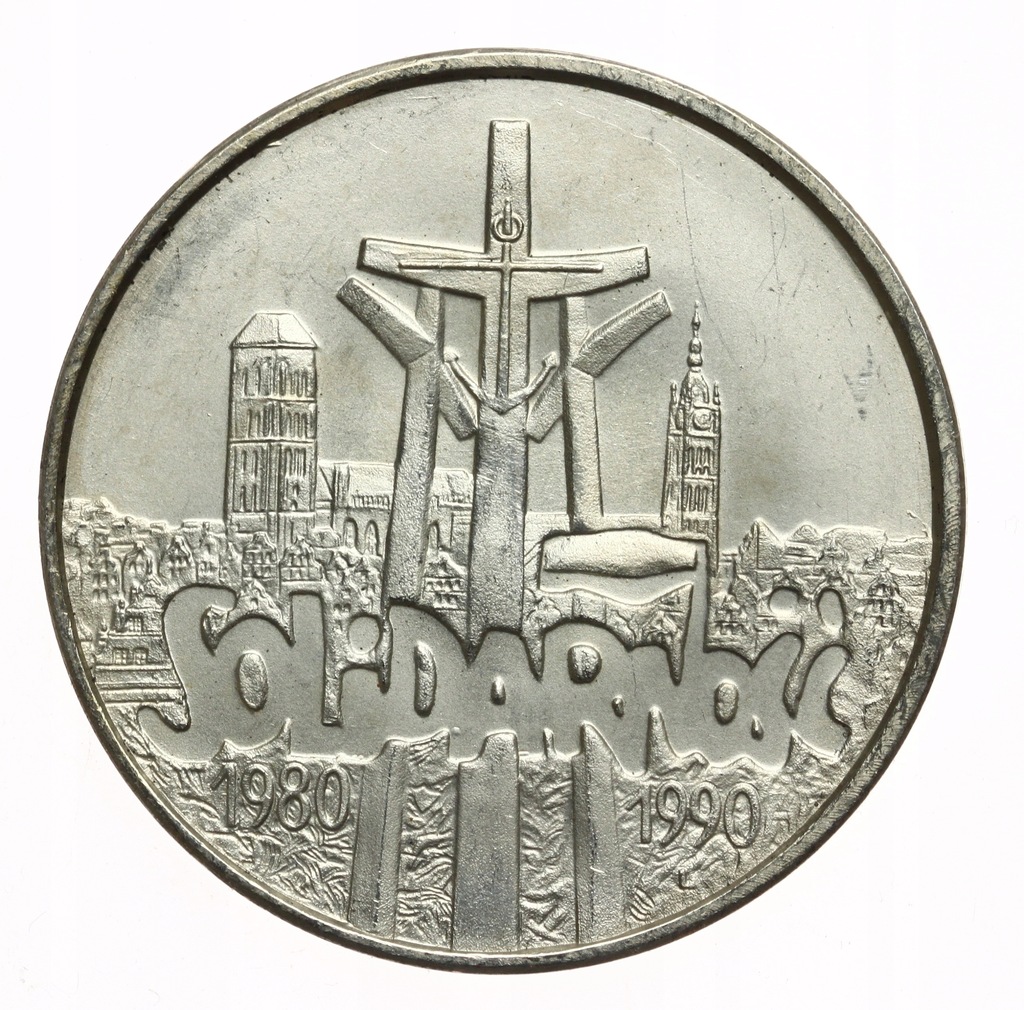 100.000 złotych 1990 Solidarność bardzo ładna uncja srebra