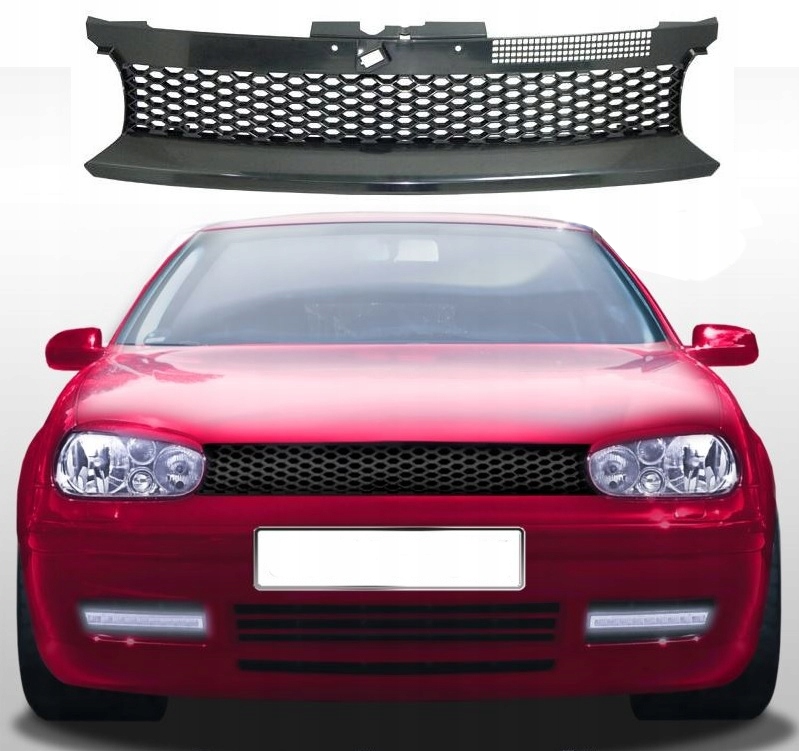 GRILL ATRAPA VW GOLF IV 97-03 PLASTER MIODU CZARNY