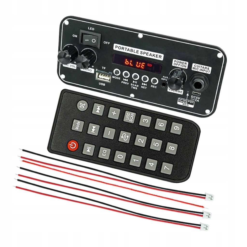 Dekoder Bluetooth MP3 z pilotem 3,7 V Bluetooth silikonowy