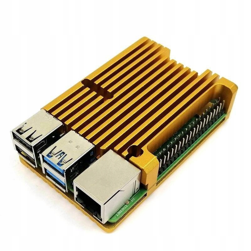 Radiator obudowa dla Raspberry Pi 4 model B złoty