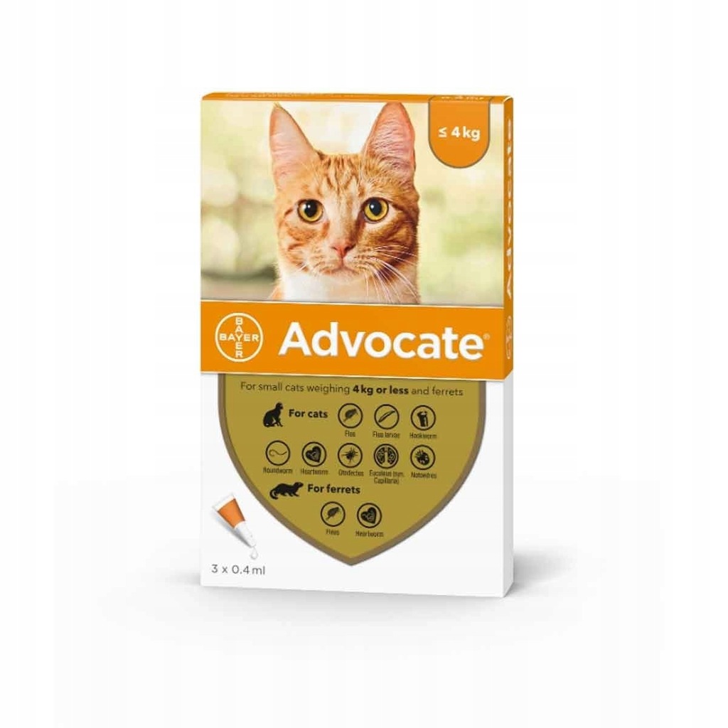 ADVOCATE kot do 4 kg 3 x 0,4 ml