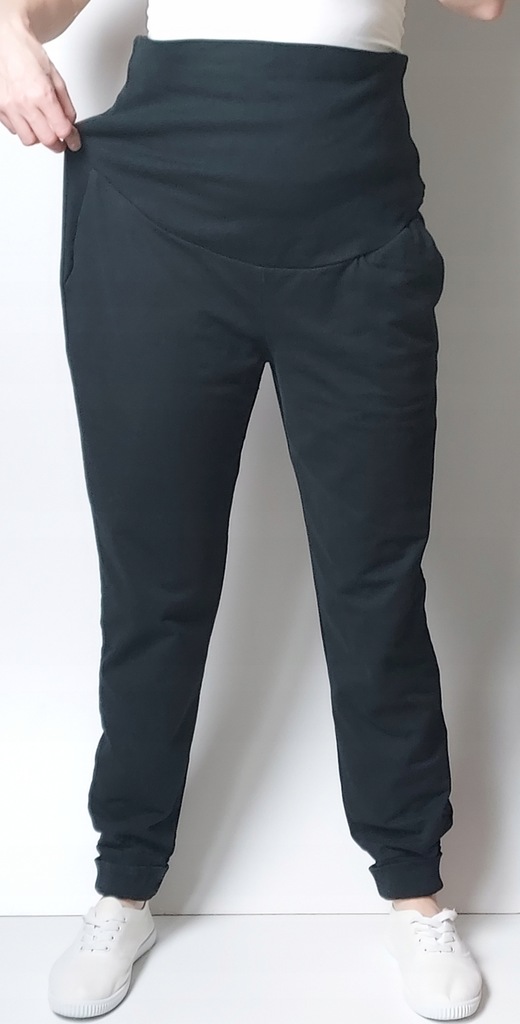 H&M MAMA_dresowe ciążowe spodnie Joggery_XL L75cm