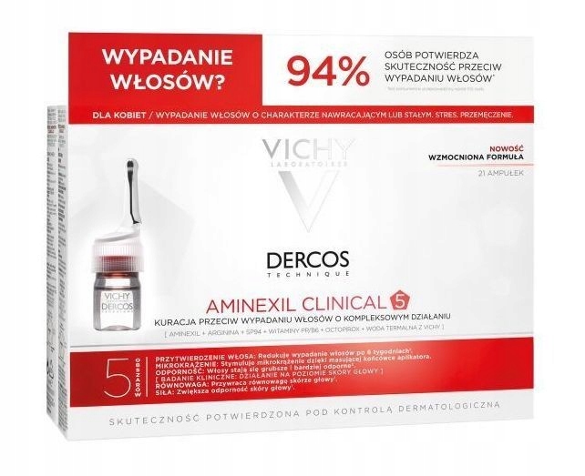 Vichy Dercos Aminexil Clinical 5 Damski, 21 x 6 ml