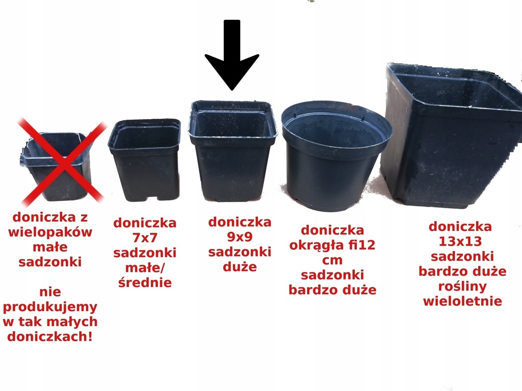 Диаметр цветочных горшков