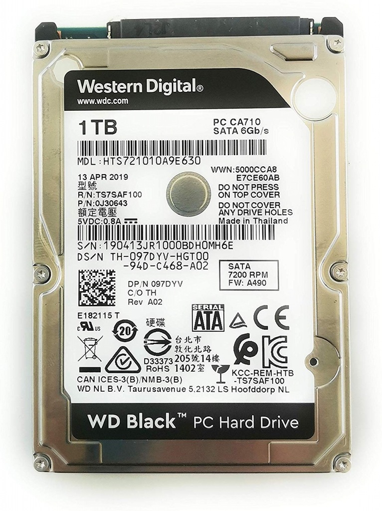 Hdd 1tb 7 2k 2 5 9 5mm Wd Black Fv Oficjalne Archiwum Allegro