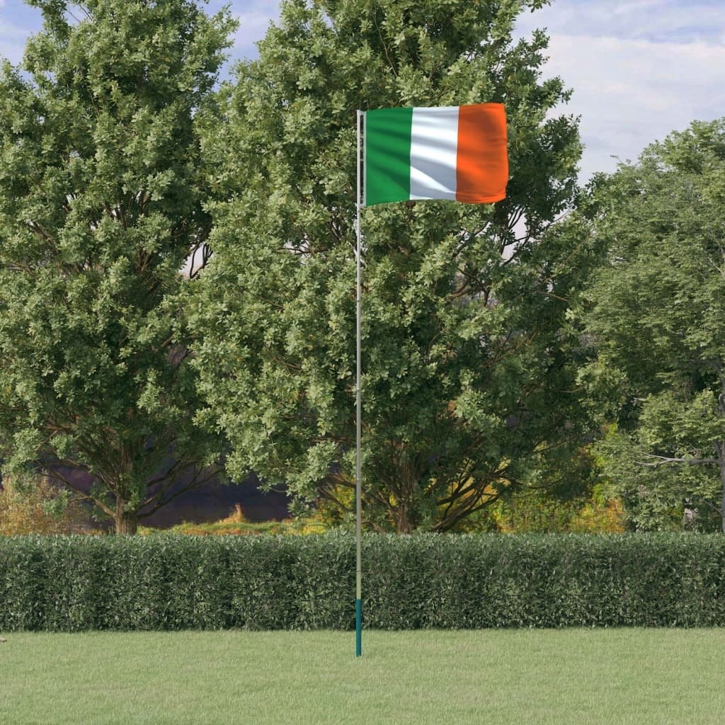 Stylowe Meble Domowe Flaga Irlandii z masztem, 5,55 m, aluminium
