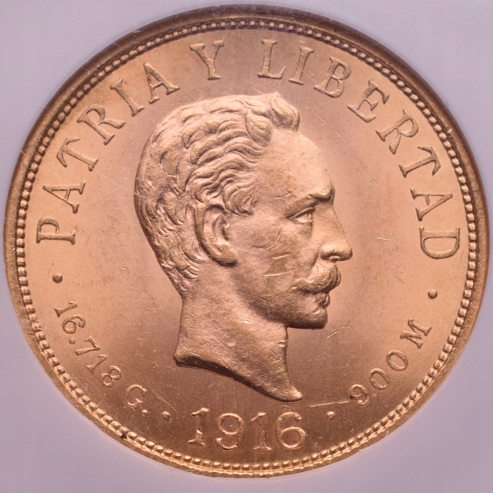 1916 Republika Kuby Jose Marti - 10 peso NGC